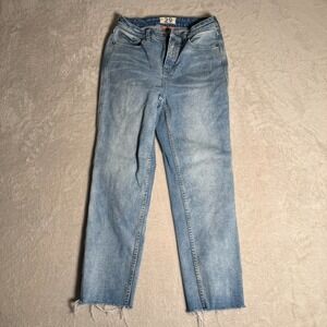 Free People We The‎ Free Women CRVY High Rise Vintage Straight Raw Hem Jeans 29